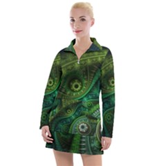 Abstract Pattern Design Art Fabric Decoration Women s Long Sleeve Casual Dress by danenraven