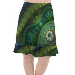 Abstract Pattern Design Art Fabric Decoration Fishtail Chiffon Skirt