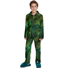 Abstract Pattern Design Art Fabric Decoration Kids  Long Sleeve Velvet Pajamas Set