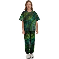 Abstract Pattern Design Art Fabric Decoration Kids  Tee And Pants Sports Set