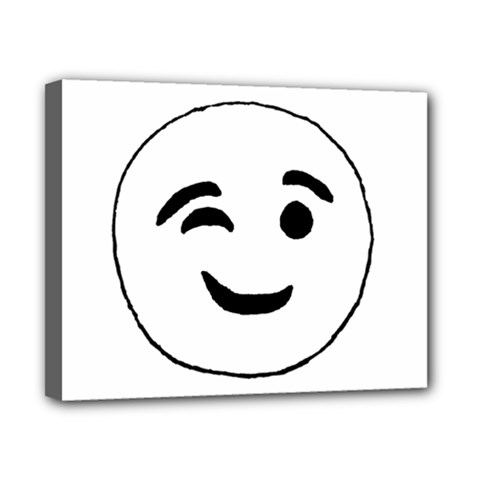 Winking Emoticon Sketchy Drawing Canvas 10  X 8  (stretched) by dflcprintsclothing