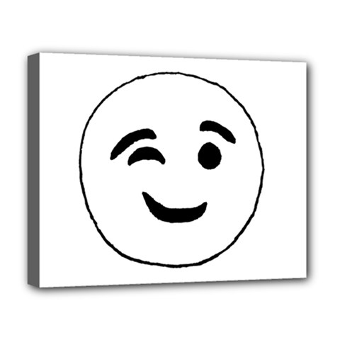 Winking Emoticon Sketchy Drawing Deluxe Canvas 20  X 16  (stretched) by dflcprintsclothing