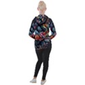 Flowers Flame Abstract Floral Women s Hooded Pullover View2