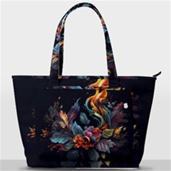 Flowers Flame Abstract Floral Back Pocket Shoulder Bag  by Ravend