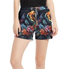 Flowers Flame Abstract Floral Women s Runner Shorts