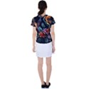 Flowers Flame Abstract Floral Women s Sports Top View2