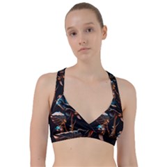 Gold Flower Rose Metal Rose Sweetheart Sports Bra by Ravend