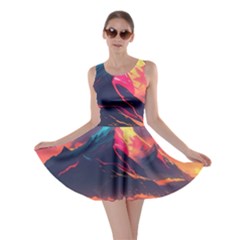 Mountain Sky Color Colorful Night Skater Dress by Ravend