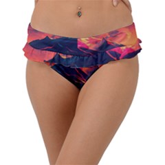 Mountain Sky Color Colorful Night Frill Bikini Bottoms