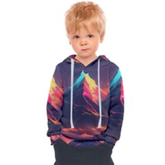 Mountain Sky Color Colorful Night Kids  Overhead Hoodie by Ravend