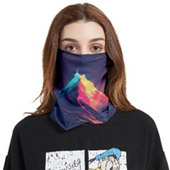 Mountain Sky Color Colorful Night Face Covering Bandana (two Sides) by Ravend