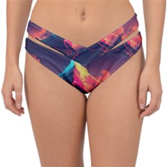 Mountain Sky Color Colorful Night Double Strap Halter Bikini Bottoms by Ravend