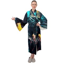 Who Sample Robot Prettyblood Maxi Velour Kimono by Ravend