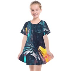 Who Sample Robot Prettyblood Kids  Smock Dress by Ravend