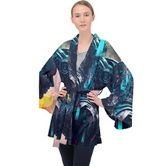 Who Sample Robot Prettyblood Long Sleeve Velvet Kimono  by Ravend