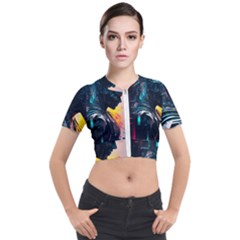 Who Sample Robot Prettyblood Short Sleeve Cropped Jacket