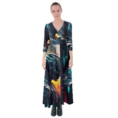 Who Sample Robot Prettyblood Button Up Maxi Dress