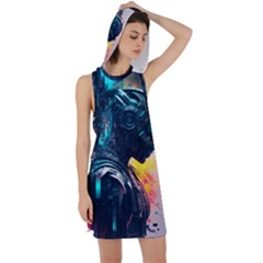 Who Sample Robot Prettyblood Racer Back Hoodie Dress by Ravend