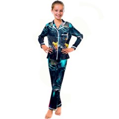 Who Sample Robot Prettyblood Kid s Satin Long Sleeve Pajamas Set by Ravend