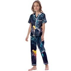 Who Sample Robot Prettyblood Kids  Satin Short Sleeve Pajamas Set by Ravend