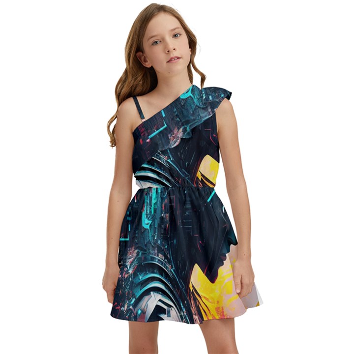 Who Sample Robot Prettyblood Kids  One Shoulder Party Dress