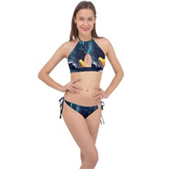 Who Sample Robot Prettyblood Cross Front Halter Bikini Set by Ravend