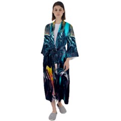 Who Sample Robot Prettyblood Maxi Satin Kimono by Ravend