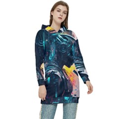 Who Sample Robot Prettyblood Women s Long Oversized Pullover Hoodie by Ravend