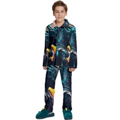 Who Sample Robot Prettyblood Kids  Long Sleeve Velvet Pajamas Set by Ravend