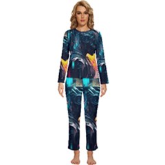 Who Sample Robot Prettyblood Womens  Long Sleeve Lightweight Pajamas Set