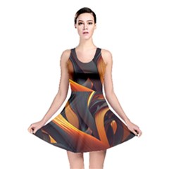 Swirls Abstract Watercolor Colorful Reversible Skater Dress by Ravend