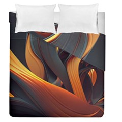 Swirls Abstract Watercolor Colorful Duvet Cover Double Side (queen Size) by Ravend