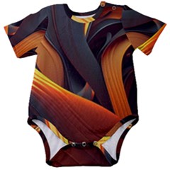 Swirls Abstract Watercolor Colorful Baby Short Sleeve Bodysuit by Ravend