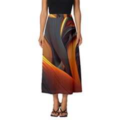 Swirls Abstract Watercolor Colorful Classic Midi Chiffon Skirt by Ravend