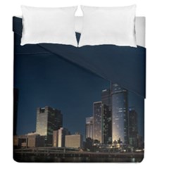 Skyline Brisbane Sunset Downtown Duvet Cover Double Side (queen Size) by Ravend