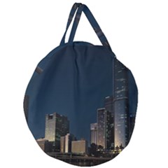 Skyline Brisbane Sunset Downtown Giant Round Zipper Tote by Ravend