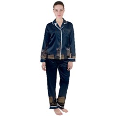 Skyline Brisbane Sunset Downtown Women s Long Sleeve Satin Pajamas Set	 by Ravend