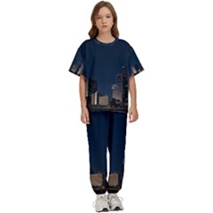 Skyline Brisbane Sunset Downtown Kids  Tee And Pants Sports Set