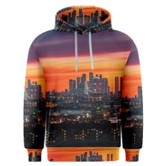 Downtown Skyline Sunset Buildings Men s Overhead Hoodie by Ravend