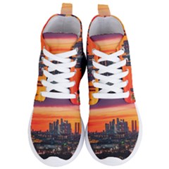 Downtown Skyline Sunset Buildings Women s Lightweight High Top Sneakers by Ravend