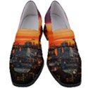 Downtown Skyline Sunset Buildings Women s Chunky Heel Loafers View1