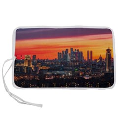 Downtown Skyline Sunset Buildings Pen Storage Case (l) by Ravend