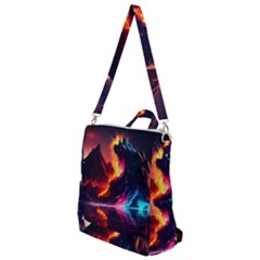 Mountain Color Colorful Love Art Crossbody Backpack by Ravend