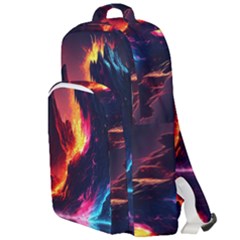 Mountain Color Colorful Love Art Double Compartment Backpack