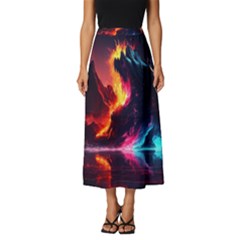 Mountain Color Colorful Love Art Classic Midi Chiffon Skirt