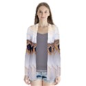 Marble Stone Abstract Gold White Drape Collar Cardigan View1