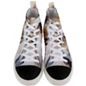 Marble Stone Abstract Gold White Men s Mid-Top Canvas Sneakers View1