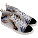 Marble Stone Abstract Gold White Men s Mid-Top Canvas Sneakers View3