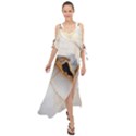 Marble Stone Abstract Gold White Maxi Chiffon Cover Up Dress View1