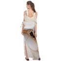 Marble Stone Abstract Gold White Maxi Chiffon Cover Up Dress View2